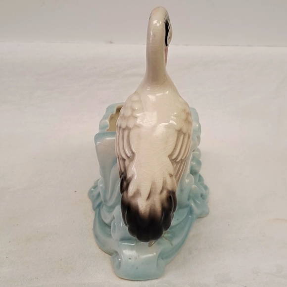 Vintage 1950’s ceramic stork nursery planter/trinket holder marked Japan - Picture 4 of 7